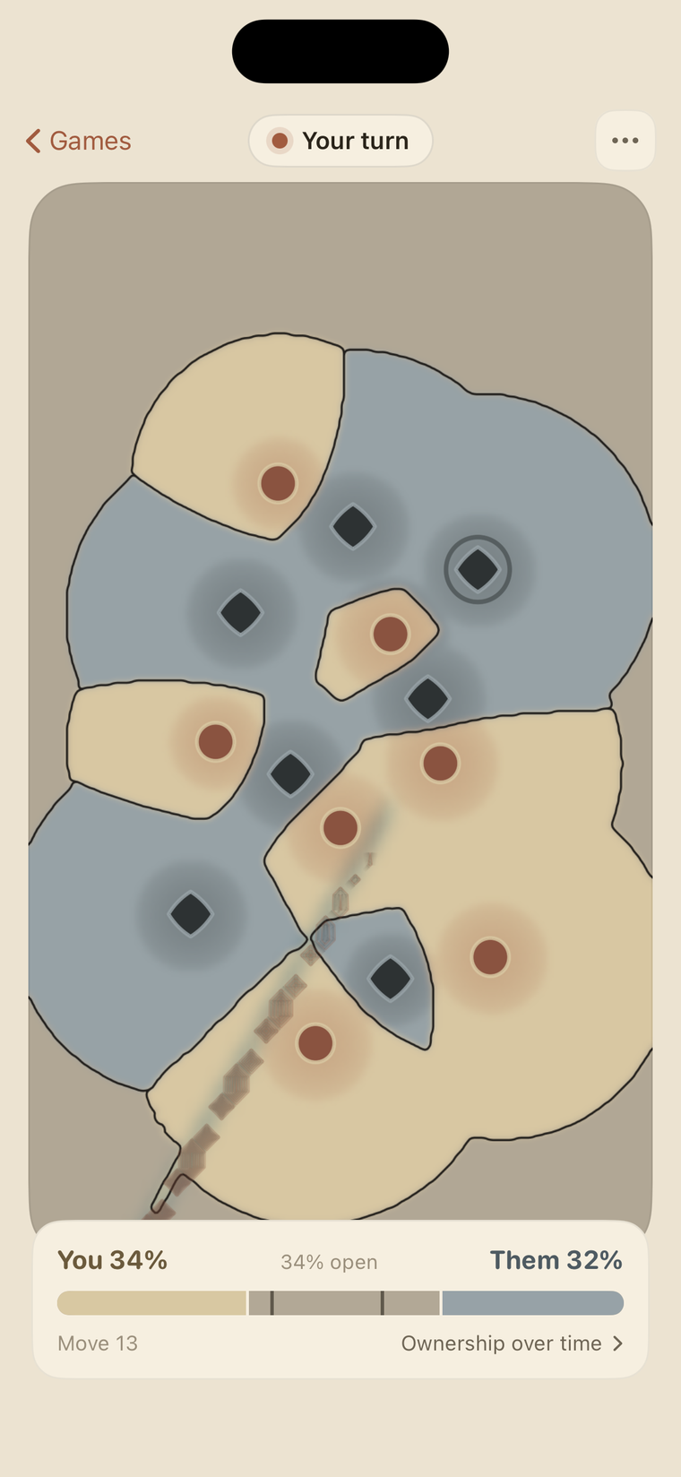 A river splitting the map